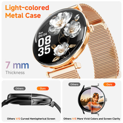 【 Amoled 】 2025 Women'S Smart Watch, 1.43 Hd Screen, Ip68 Waterproof Sports Fitness Watch, with Heart Rate, Suitable for Android