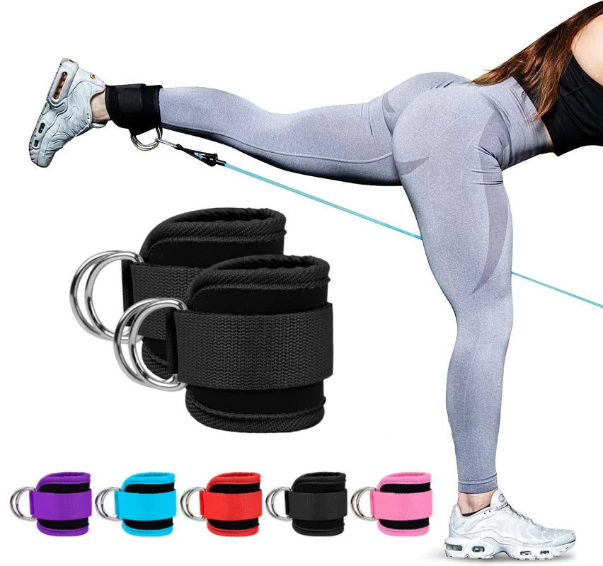 Cable Ankle Straps 🔗 Secure D-Ring Cuffs | Glutes & Leg Training | Strong & Comfortable